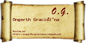 Ongerth Graciána névjegykártya